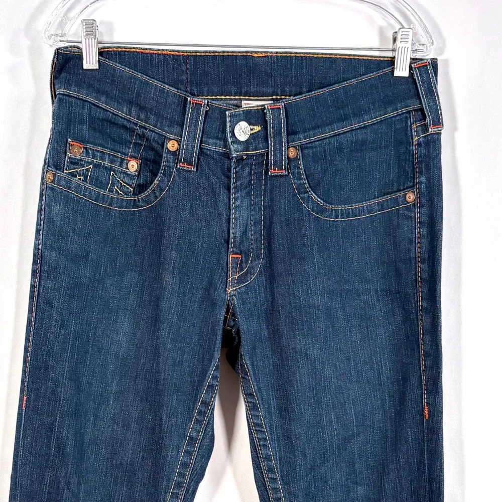 True Religion Bobby Jeans Blue Straight Leg Dark Wash Made in USA 31x33